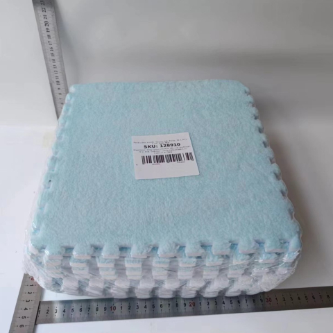 Set 10 Piese Covor tip Puzzle, Spuma EVA, Pufos, 30 x 30 x 1 cm, Baby Blue [1]