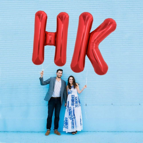 Balon Folie Metalizata Litera K, 40 cm, Umflati cu Heliu sau Aer, Ambalaj Individual, Pai inclus, Rosu [2]