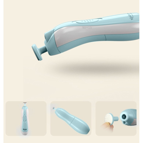 Pila Electrica Unghii pentru Bebelusi, 6 Piese, 15 x 4.5 x 3 cm, Silentios, 0-3 Ani, 4 Trepte de Viteza, Albastru [4]