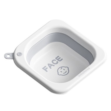 Articole pentru baie - Lavoar Pliabil, pentru Copii 1-8 Ani, 28.5x28.5x10 cm, din PE+PP, 3.5l, Model Fata, Gri