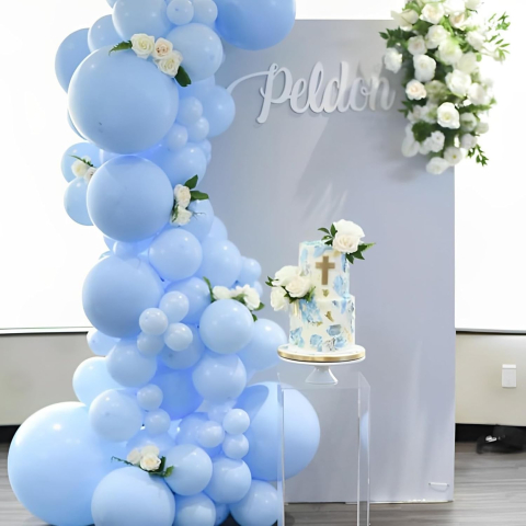 Set 10 Baloane din Latex, Model Party, 13 cm, 1 g, Bleu [5]