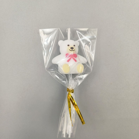 Lumanare de Tort, Model Ursulet, Party, 8 x 3.2 cm, Alb [2]