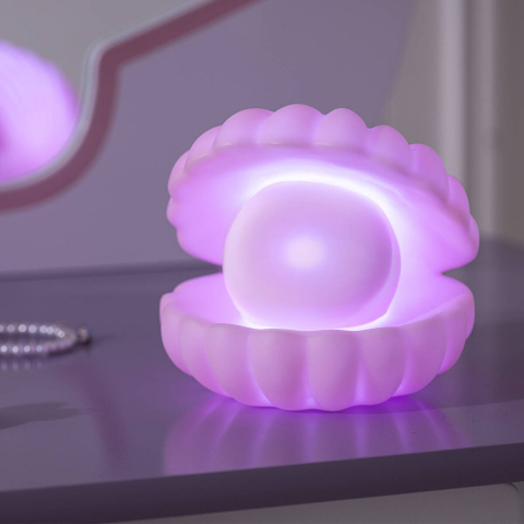 Lampa de Veghe, Model Scoica cu Perla, Lumina Calda, 10 x 8.5 cm, Led, Baterii Incluse 3 x LR44, Roz [4]