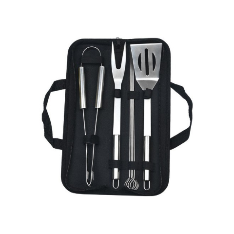 Ustensile pentru Bucătărie - Set 7 Ustensile pentru Gratar, din Otel Inoxidabil, Geanta Oxford, Argintiu