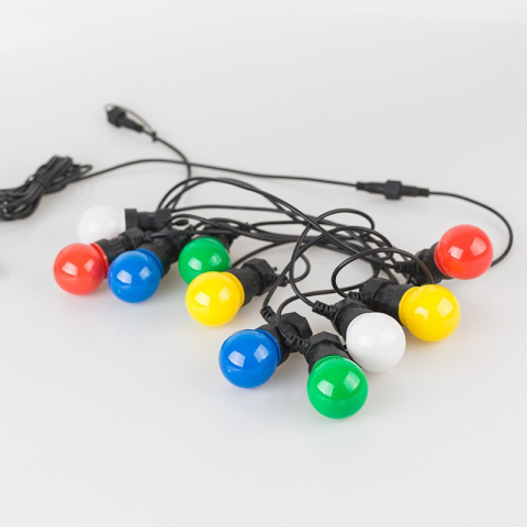Ghirlanda Luminoasa, fara Transformator, 10 m, 20 LED-uri Model Bulb, Interconectabila, IP65, Multicolor [1]
