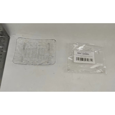 Savoniera din Plastic 11 x 8 cm, cu Scurgere Apa, Design Modern, Transparent [1]