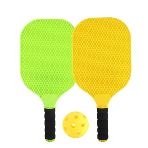Jucarii pentru copii - Set Joc de Ping-Pong, 2 Palete, 1 Minge, + 6 Ani, 37.5 x 18 x 3 cm, Galben/Verde