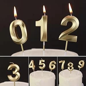 Lumanare Cifra 1, Model Diamond, 5 x 3.4 cm, Auriu [4]