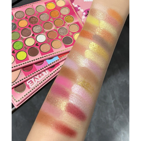 Trusa de Machiaj, KEVIN &amp; COCO, Mean Girl Rose, Fard de Pleoape, Iluminator, Blush Cremos, 97 culori, 21 x 15.7 x 2.4 cm [8]