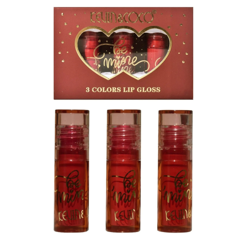 Palete Farduri si Truse Make-Up - Set Rujuri de Buze Mate, KEVIN &amp;amp; COCO, Be Mine 3 Culori, Lip-Gloss, 11 x 7.3 x 2.7cm, Roz, Varianta A