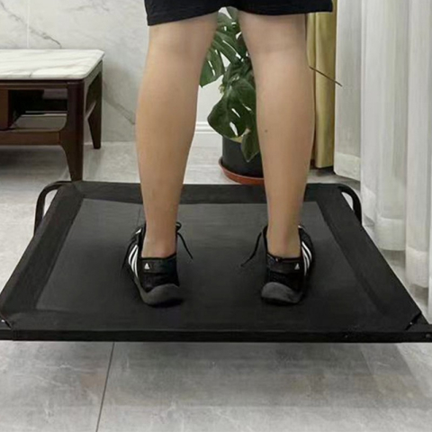 Pat pentru Animalele de Companie, din Plasa este Rezistent la Umiditate, Picioare de Otel, Respirabil, Marimea S 68 x 55 x 16 cm, Negru [5]