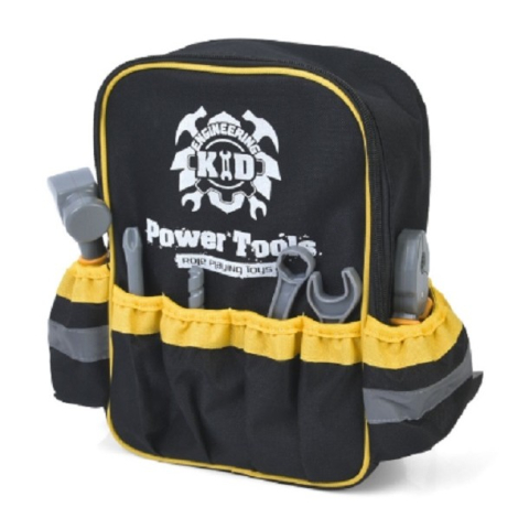 Set Scule de Jucarie pentru Copii, Ghiozdan cu Bormasina si Accesorii Incluse, 28 Piese, Material Plastic Durabil, Interactiv, +3 Ani, 30.5x25x11 cm, Negru/Portocaliu [4]