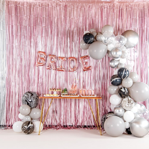 Balon Folie Metalizata Litera B, 40 cm, Umflati cu Heliu sau Aer, Ambalaj Individual, Pai inclus, Rose Gold [2]