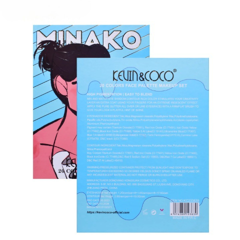 Paleta de Machiaj, KEVIN&amp;amp;COCO, 20 Culori Blue Girl, Fard de Pleoape si Blush, Albastru [1]