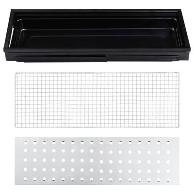 Gratar Portabil, Confectionat din Metal, pentru Picnic, Gradina, Terasa, Camping, Dimensiuni Reduse, 60x22x23 cm, Negru [5]