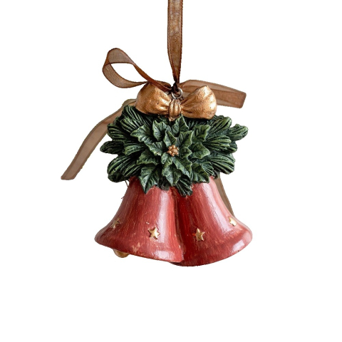 Decoratiuni Brad - Decoratiune de Craciun, pentru Brad, Model Clopotei, 8 x 7 cm, din Rasina, Multicolor