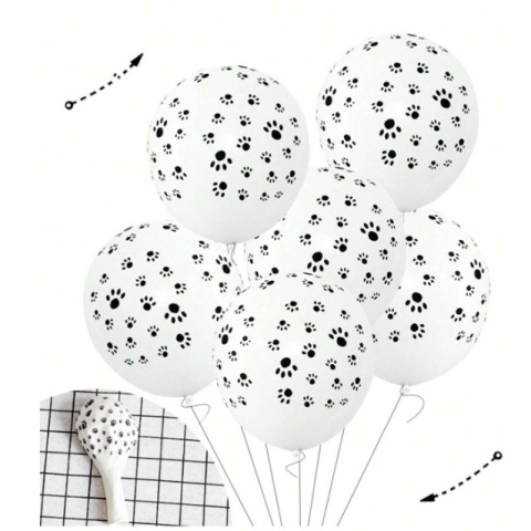 Set 10 Baloane din Latex, Model Party Animal Print, 3x Portocaliu, 3x Galben, 4x Alb, 23 cm, 1.4g [5]