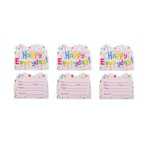 Set 10 Invitatii pentru Petrecere, Model Happy Everyday, 17 x 12 cm, Multicolor [1]
