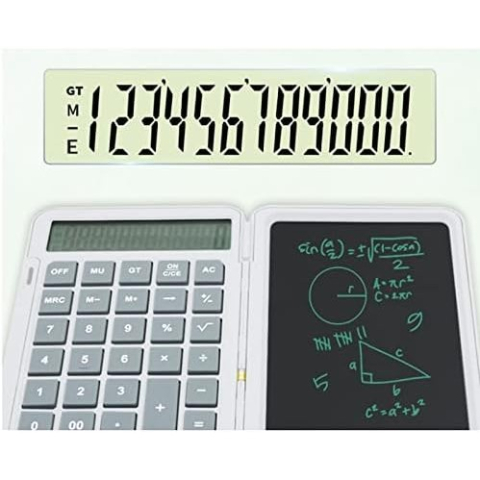 Calculator de Mana Reincarcabil cu Tabla de Scris, Calculator Portabil, Ecran LCD, Afisaj cu 12 Cifre, Ecran de 15 cm, Culoare Alb [4]