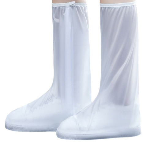 Protectie Incaltaminte pentru Ploaie si Noroi, Impermeabila, Talpa Antiderapanta, cu Fermoar si Capsa, Inaltime 40 cm, Marime XXXL 44-45, Alb [3]