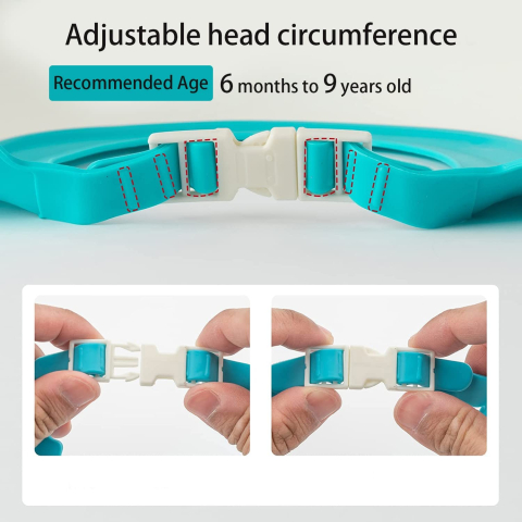 Viziera de Protectie Baie Pentru Copii, Fippy, Model Hipopotam, Dimensiune ajustabila, Durabil, Usor de curatat, Impotriva Samponului, pentru Ochi si Urechi, TPE+PP, 22x21 cm, Albastru [3]