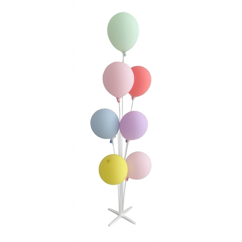 Accesorii Petrecere - Suport pentru Baloane, Suport pentru 7 Baloane, pentru ziua de nastere, Nunta, Decor cu baloane, Recuzita, Compatibil cu Baloanele Standard, 80 cm, Alb