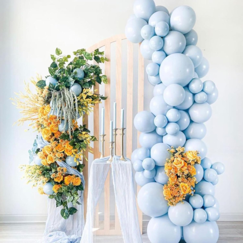 Set 10 Baloane din Latex, Model Party, 13 cm, 1 g, Bleu [6]