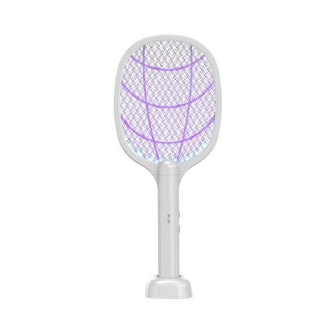 Articole pentru Gradina si Bricolaj - Lampa Electrica Impotriva Tantarilor, 42.5 x 18 x 7.5 cm, Reincarcabila cu Cablu USB Inclus, Plasa din Aluminum, Alb