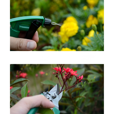 Set 12 Unelte de Gradina, pentru Plantare Prelucrare Sol si Ingrijire Plante, Material PVC si Otel, Cutie Inclusa, 38 x 29 cm, Verde Deschis [1]