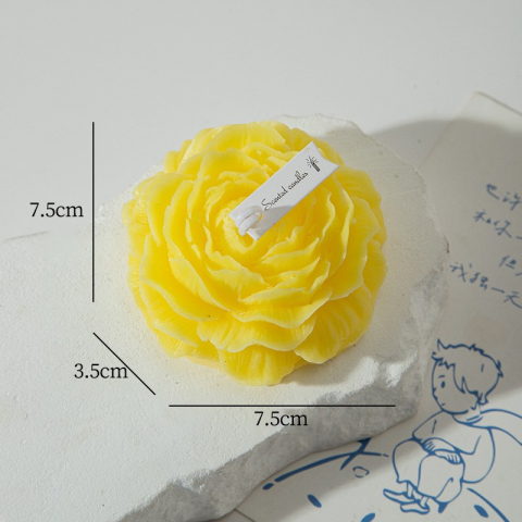 Lumanare Parfumata, Model Trandafir, Ardere 10h, 70 g, 7.5 x 3.5 cm, Parfum de Citrice, Galben [4]