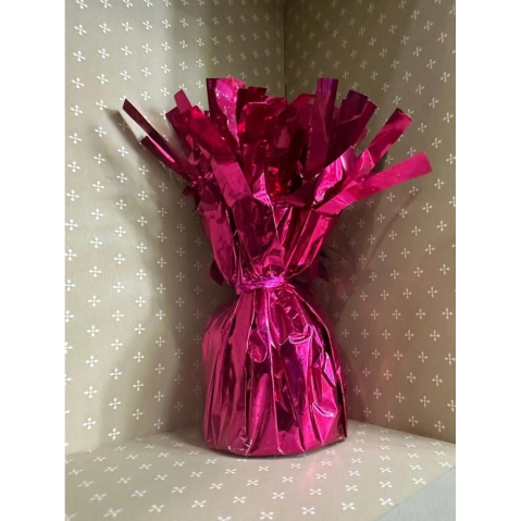 Greutate pentru Baloane cu Heliu, din Folie cu Franjuri, 170g, 13 x 5 x 3 cm, Roz [3]