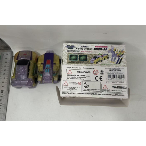 Jucarie Transformabila 2in1, Crystal Wing Flying Dragon, Masina/Dragon, Atractie Magnetica, Fluorescent, +3 Ani, din ABS, Multicolor [6]