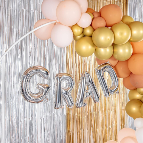 Balon Folie Metalizata Litera D, 80 cm, Umflati cu Heliu sau Aer, Ambalaj Individual, Pai inclus, Argintiu [4]