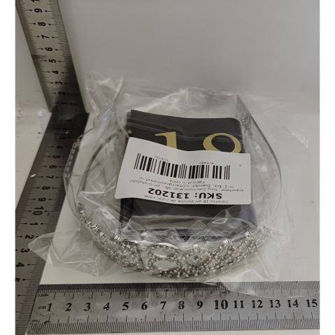 Set 2 Piese pentru Majorat, 15 x 13 x 5 cm, Coronita Printesa Silver si Panglica 18&amp;amp;Fabulous, Negru [2]