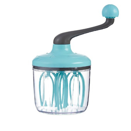 Ustensile pentru Bucătărie - Mixer Manual, pentru Oua Smantana Frisca Aluat, Maner Plastic, Usor de Utilizat si Depozitat, Bol Transparent, 24.5 x 11.5 cm Verde