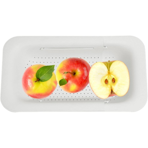 Cos de Scurgere pentru Chiuveta de Bucatarie, Plastic, Telescopic, 36x20x5 cm, Alb [4]