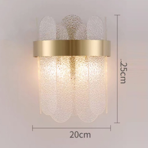 Lampa de Perete in Interior, Lampa de Lux pentru Decor de Interior, Corp de Iluminat Tip aplica, din Inox Auriu si Cristal, Lumina Calda Rece Neutra, 25 x 20 cm, Ideal pentru Camere Mici si Medii, Auriu [1]