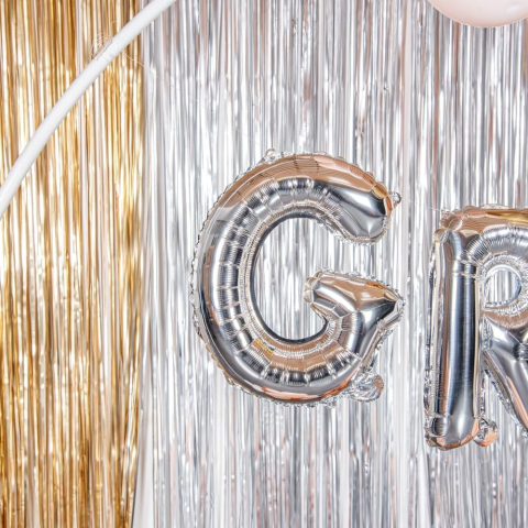 Balon Folie Metalizata Litera G, 40 cm, Umflati cu Heliu sau Aer, Ambalaj Individual, Pai inclus, Argintiu [5]