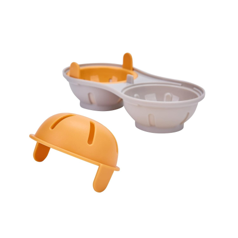 Recipient Dublu pentru Oua, din Plastic pentru Gatit la Microunde, 22 x 11.8 x 8 cm, Portocaliu [2]