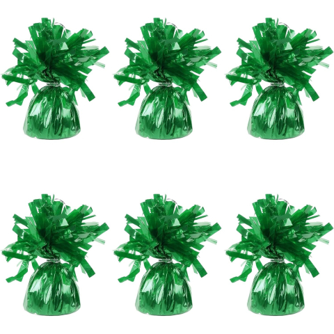Greutate pentru Baloane cu Heliu, din Folie cu Franjuri, 170g, 13 x 5 x 3 cm, Verde [1]
