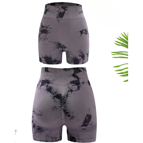 Pantaloni de Fitness/Yoga, pentru Femei, Material Elastic, Spandex, Gri, Marime L [5]