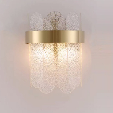 Lampi de veghe - Lampa de Perete in Interior, Lampa de Lux pentru Decor de Interior, Corp de Iluminat Tip aplica, din Inox Auriu si Cristal, Lumina Calda Rece Neutra, 25 x 20 cm, Ideal pentru Camere Mici si Medii, Auriu