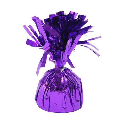 Accesorii Baloane - Greutate pentru Baloane cu Heliu, din Folie cu Franjuri, 170g, 13 x 5 x 3 cm, Mov