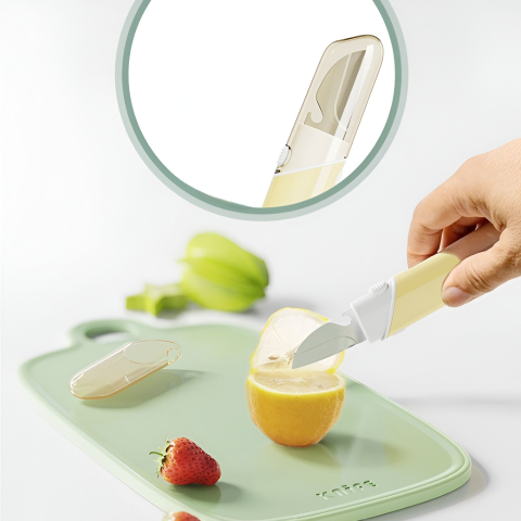 Cutit de Fructe Multifunctional, Razatoare, Curatator Fructe-Legume, Deschizator de Sticle, 18.1x3.8x2cm, Galben [5]