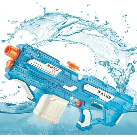 Pistol cu Apa Electric, +6 Ani, Rezervor 650 ml, Incarcare USB, din Plastic, 59 x 23 x 6 cm, Albastru [2]