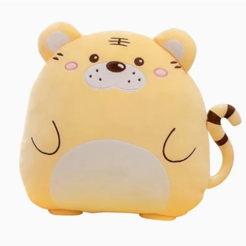 Patura 2in1 pentru Pat sau Canapea, Model Jucarie Tigru cu Spatiu de Depozitare Patura, Microfibra, 1x1.7 m, Portocaliu [1]