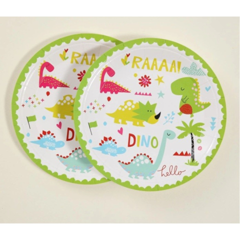 Set 10 Farfurii Petrecere, Colectia Dino Park, 17 cm Diametru, din Carton, Multicolor [3]