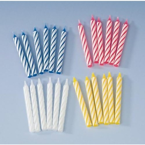 Set 24 Lumanari de Tort, Model Spirala, Party, 6.5 cm, din Parafina, Multicolor [1]
