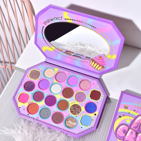 Paleta de Machiaj, KEVIN &amp; COCO, Violet Ice Cream, Fard de Pleoape, 22 culori, 19 x 13.7 x 1.3 cm [3]
