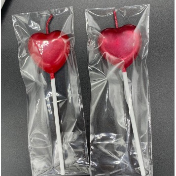 Lumanare de Tort, Model Inima, Party, 8.5 x 3 cm, Rosu [5]